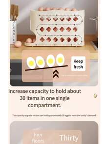 In Stock Rolling Egg Storage Box, Multi-Layer Kitchen Household Rolling Egg Rack, Plastic Refrigerator Egg Tray Preserver