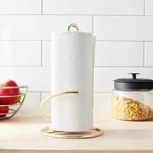 Countertop Paper Towel Holder, Plastic Standing Roll Holder With Weighted Base For Kitchen And Bathroom - Gold - View 11