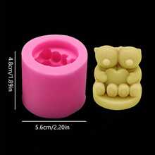 Tie Plush Bear DIY Handmade Fragrance Gypsum Multifunctional Silicone Mold - Pink - View 2