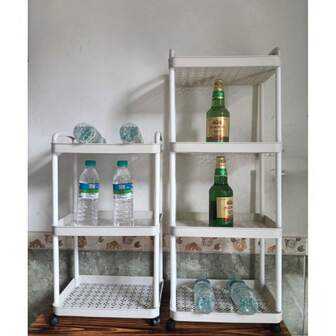 1pc 3-Tier/4-Tier ABS Plastic Rolling Cart, Movable Multi-Layer Storage Rack For Kitchen, Snacks, Bathroom, Baby Room, Bookshelf For Students, Household Essential, Kitchen & Dining Storage, Seasonal Necessity: Mobile Bookshelf, Food Rack, Create Organized Space, Outdoor Holiday BBQ, Wedding & Party Catering Essential!