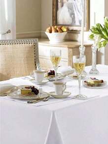 1/4pcs Disposable Party Tablecloth, PEVA Material, White Color, For Birthday, Dessert, Family Gathering, Party Decoration, Christmas, Mother's Day, Graduation