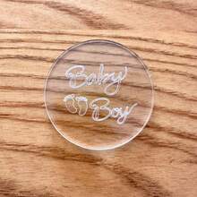 cherit Baking 男婴女婴亚克力饼干压花机、婴儿脚生日翻糖饼干印章、粘土手工艺品、翻糖模具、烘焙模具。 - 透明 - 查看 8