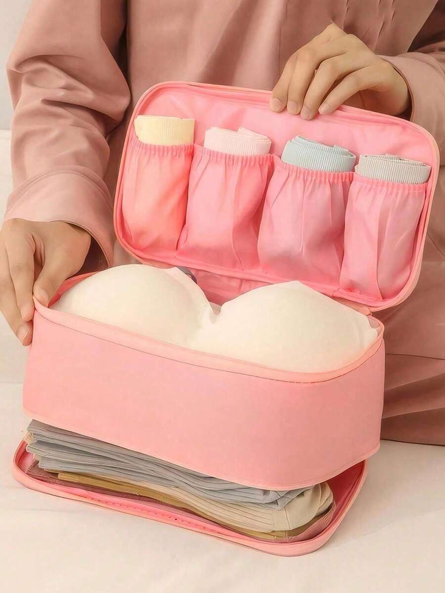 Pcpc9.4inch Portable Toiletry Travel Bag, Divided Storage Bag For Underwear, Convenient And Practical, Can Be Used To Classify Clothes And Personal Items, Travel Storage,Solid Waterproof Underwear & Diapers Luggage Organizer For Travel,Holiday,Back To School Christmas For Holiday Gift Giving,Boho Vibes,The Perfect Gift Travel Essentials Travel Accessories Vacation School Stuff Packing Cubes Dorm Room Essentials College - Multicolor - View 1