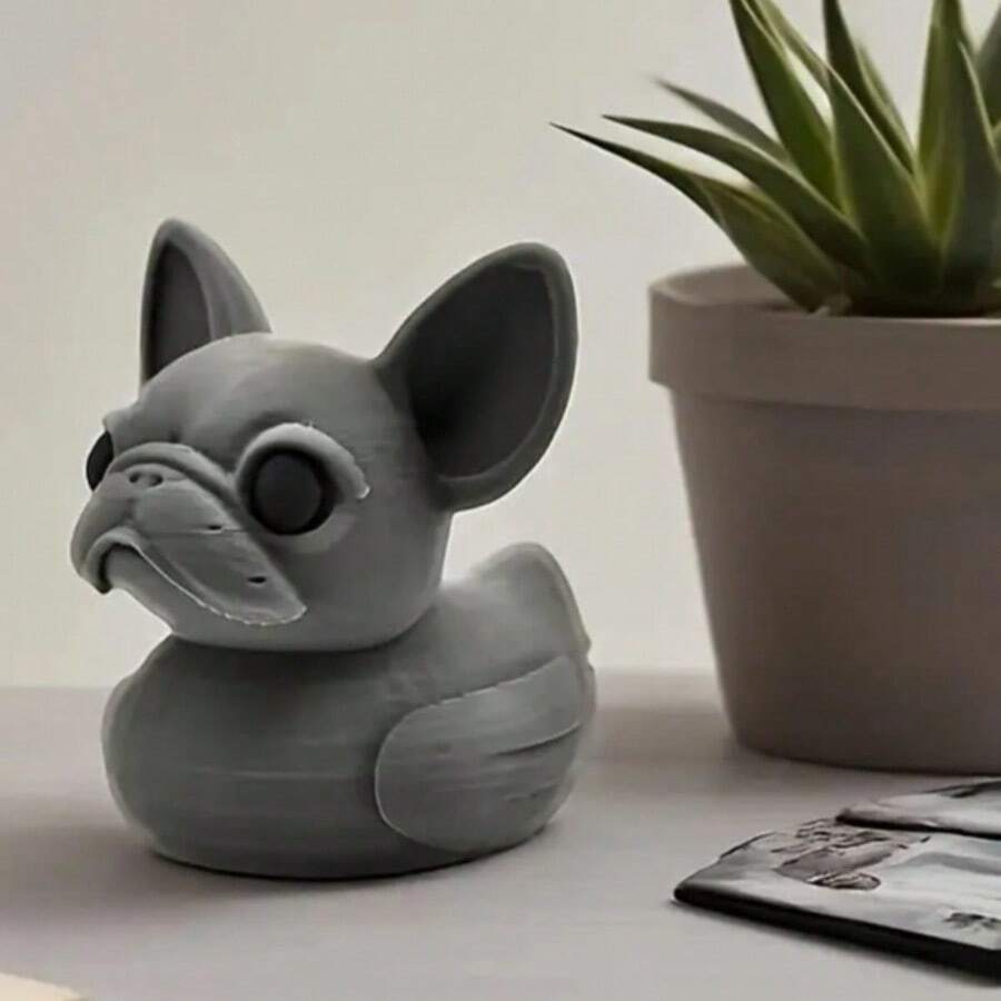 3D Printed French Bulldog Decorative Figurine, Unique French Bulldog Duck Decor, Suitable For Home Decoration
