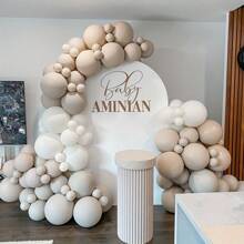 133pcs Wedding & Party Balloons Arch & Decor Kit - Cream & Champagne - Heart Shape Design, Suitable For Engagement, Valentine's Day, Mother's Day - Princess Theme, No Electricity Required