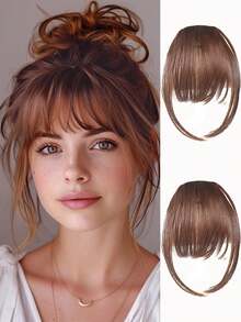 Invisible Bangs Hairpieces, Lightweight Front Bangs Clip-On Fake Hairpieces With Sideburns - Multicolor - View 14