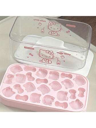  Hello Kitty Sanrio 硅胶烘焙模具网格带盖适用于厨房糖果蛋糕可爱卡通设计，完美形状冰块适合家庭使用