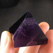 1pc Natural Crystal Pyramid Ornament, 3cm 7-Color Gemstone Pyramid