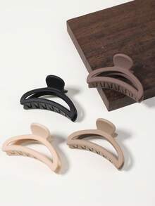 4pcs Fashionable Versatile Casual Minimalist Solid Color Hair Clips - Multicolor - View 2