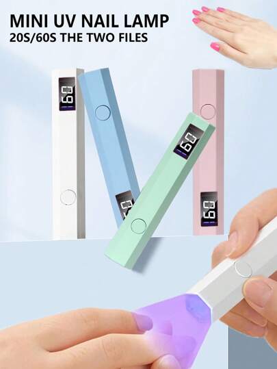 1pc Handheld UV Nail Lamp, Mini Nail Lamp, Portable LED Nail Lamp, Cordless Charging USB Quick Curing Nail Dryer, Pink Charging Nail Straight Tube Lamp, Small Portable Battery Storage Mini Nail Lamp, Handheld Phototherapy Lamp,Nail Supplies,Nail Tools,Nail Art Tools,Back To School,Nails,Nail Tools For Press On Nails