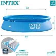 Intex 28106NP - 圓形充氣泳池，244x61cm，容量 1,942 公升，10 分鐘組裝，可供 2 人使用 - 彩色 - 查看 2