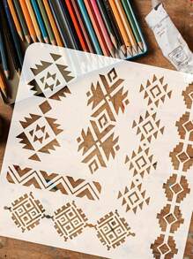 1 Stück wiederverwendbare Malschablone im Bohemian-Stil, 11,8 x 11,8 Zoll, DIY-Vorlage für Holz-, Stoff-, Scrapbooking- und Bastelprojekte