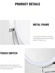 [LED Makeup Mirror] 10 X Illuminated Magnifying Wall Mirror LED Makeup Mirror With 3 Colour Modes, 1X/10X Magnification USB Charging, Touch Screen, 360° Swivel And Extendable For Bathrooms,Extendable Up To 13 Inches Bathroom Decor Fall Decor Makeup Organizer Bathroom Accessories Back To School