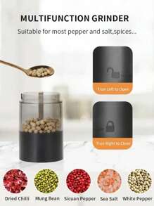 RAF Novo Moedor Elétrico de Sal e Pimenta Recarregável por USB, Granulosidade Ajustável, Grande Capacidade, Moedor de Especiarias Automático, Utensílio de Cozinha