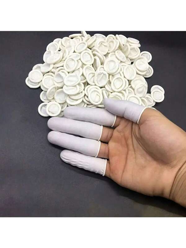 400 pièces/20 pièces/100 pièces Doigtiers jetables en latex, manchons pour les doigts, protège-doigts pour le maquillage, le tatouage et la broderie sans poudre, protecteurs de doigts anti-statiques et sans peluches, protections de doigts pour les fêtes et événements