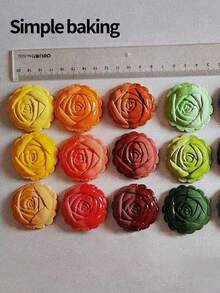 4pcs 3D Stereoscopic Floral Pattern Cake Mold Set, Birthday Gift Baking Kit, Bento Supplies, Handmade DIY Cookie Cutter, Cake, Cookie, Embossed Cookie Cutting Mold, Holiday Party Mooncake Stuffed Bun Kitchen Tools, Parent-Child Baking Supplies. Mid-Autumn Festival Chinese Pastry Tools. Mooncake Mold Set Cookie Shaper.