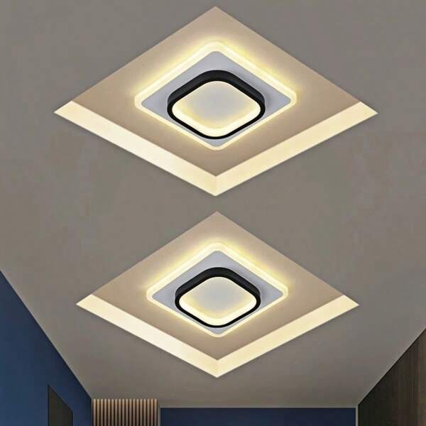 Modern Simple Metal Ceiling Light Nordic Creative Luxury Circular Ceiling Lamp Living Room Dining Room Bedroom Decor Lighting Ceiling Light Indoor Personalized Aisle Light Hotel Villa Home 90V-240V LED Ceiling Light Lamp Minimalist Style Black And White Study Decoration Light Office Energy-Saving Lighting Fixtures