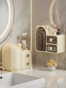 Beautiful Makeup And Jewelry Storage Box With Drawers, Plastic Material, Waterproof And Mildew-Proof, Suitable For Christmas, Valentine's Day, Chinese New Year, And Gifts,For Holiday Beach, Bathroom Collection, Bedroom Collection, Large Capacity