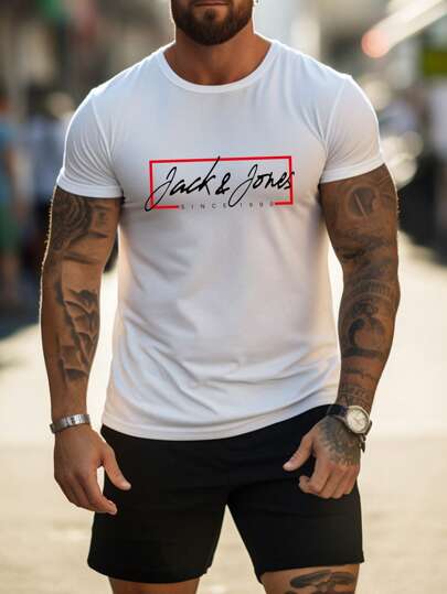 Camiseta de manga corta negra para hombres con diseño de moño, casual, perfecta para actividades al aire libre y de ocio en primavera/verano. Ropa deportiva para hombres, estilo básico/urbano, regalos ideales para él, novio, familia, amigos, cumpleaños, vacaciones/días festivos