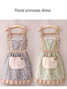 1 Stück liebevolle Schärpe Leinwand Schürze, atmungsaktive Blumen Schürze, wasserdichte öldurchlässige atmungsaktive Arbeitskleidung Taille Schürze, Restaurant Kellner Arbeitskleidung, Haus Restaurant Chef Schürze Arbeitskleidung, Küche Haushaltswaren