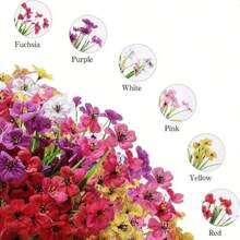 1 Conjunto/7 Conjuntos/14 Conjuntos/Flores Artificiais Internas e Externas, Flores Falsas Internas e Externas, Plantas de Jardim, Soleiras de Janelas, Casamentos Familiares, Casas de Campo, Decorações de Flores de Plástico Falsas Que Não Desbotam, Vasos Pendurados com Flores Falsas, Decorações de Vasos de Cozinha e Domésticos, (7 Cores) Presentes, Aniversários, Formatura