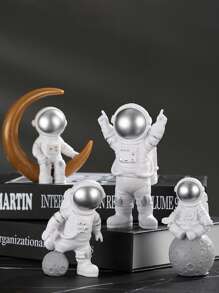 Astronaut Model Figurine Set, Home Decor Craft Desk Ornament, Spacecraft Spaceman Toy, Birthday Gift