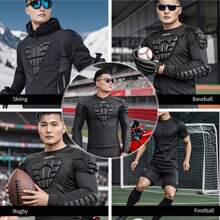 Camiseta de armadura para motociclismo de hombres WOSAWE, transpirable, elástica, con protección de impacto EVA y almohadillas suaves