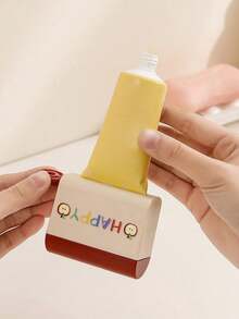 1/2/4 piezas Exprimidor de pasta de dientes lindo de dopamina, Exprimidor de pasta de dientes flojo, Exprimidor manual de pasta de dientes de limpiador facial para inodoro