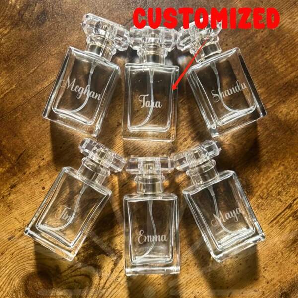 30ml personalisierte gravierte Glas Parfümflasche - komplexes klares Design, perfektes Brautjungfern-Geschenk für Hochzeiten, Muttertag oder besondere Anlässe