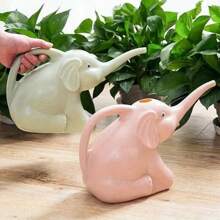 Charming Elephant Shaped Plastic Garden Watering Can - Durable Outdoor Irrigation Tool, Suitable For Home And Lawn Care
