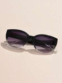 1pc Men's Plastic Cat Eye Small Frame Ombre Vintage Minimalist Stylish Casual Daily Versatile Beach Sunglasses, Cool Outdoor Travel Holiday