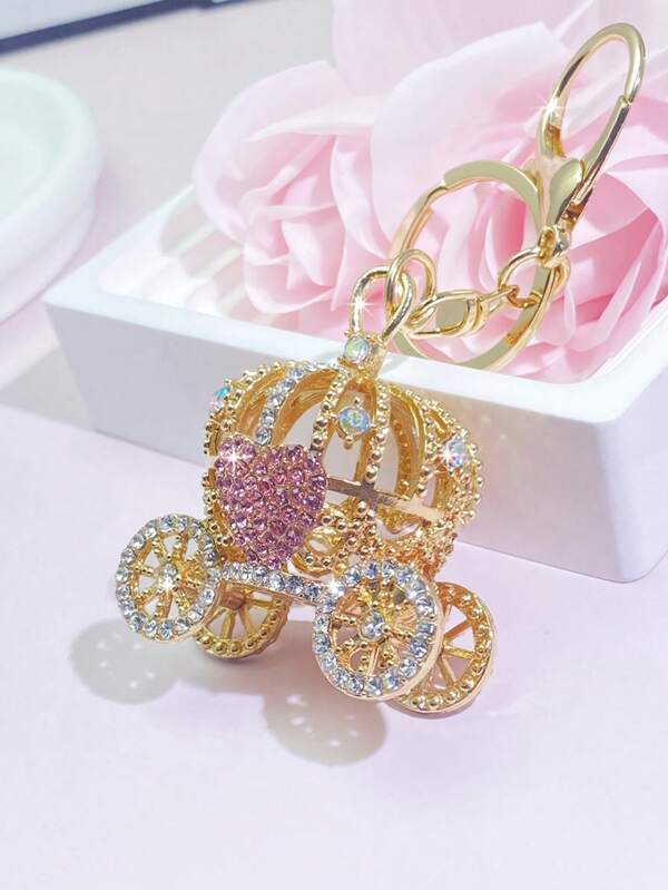 1 pieza Colgante de coche de princesa con strass encantador con cierre de langosta, accesorio para bolso/teléfono, accesorio decorativo brillante - regalo de Navidad ideal para amigos, parejas y colegas