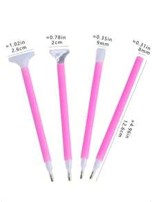 4 件套钻石绘画工具，钻石钻笔套装 1/3/6/9 点 - 粉色 - 查看 4