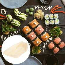 50/100 piezas de bandejas de barco de madera desechables, mini barcos de comida, bandejas de hoja de plato frío para sushi, bolas de tentáculo japonés, alas de pollo frito, tazones de madera para donas, cajas para llevar sashimi, platos para tartas de cumpleaños, adecuado para catering/uso familiar/camping/fiestas