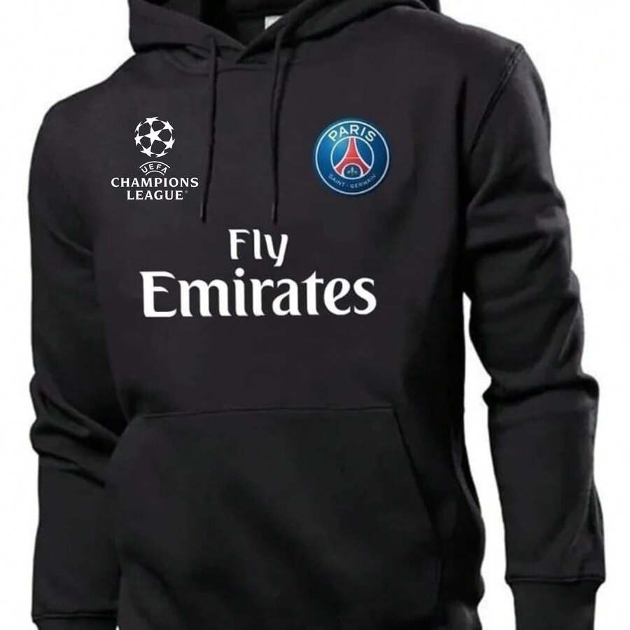 Men's Sweatshirt, Team Sweaters, Tracksuit, Coat, PARIS PSG FLY - màu đen - Xem 1