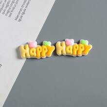 6pcs Cartoon Ombre Gradient Letter "HAPPY" Refrigerator Magnet Stickers, Decorative Adhesive Memo For Birthday Party, Wedding, Holiday, Office, Kitchen, Appliances