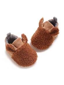 Cartoon Infant Flat Shoes, Newborn Soft Bottom Comfortable Walking Shoes - Brown - View 1