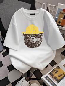 180g Pure Cotton NEW National Park Service Smokey Bear "Only You Can Prevent Wildfires" T-Shirt Unisex Breathable Summer Homme Casual Fashion Top For Everyday Wear Graphic Versatile Designer Clothes For Women Comfortable Print Round Neck Short Sleeve Stylish Streetwear Soft Stretched Slightly - White - View 2