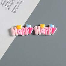 6pcs Cartoon Ombre Gradient Letter "HAPPY" Refrigerator Magnet Stickers, Decorative Adhesive Memo For Birthday Party, Wedding, Holiday, Office, Kitchen, Appliances