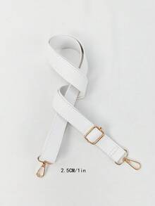 DIY Shoulder Strap, Bag Accessories Strap, Wallet Replacement Strap, Full Grain Microfiber Leather, Adjustable Crossbody Shoulder Strap, Black/Gold/Silver Hardware - White - View 11