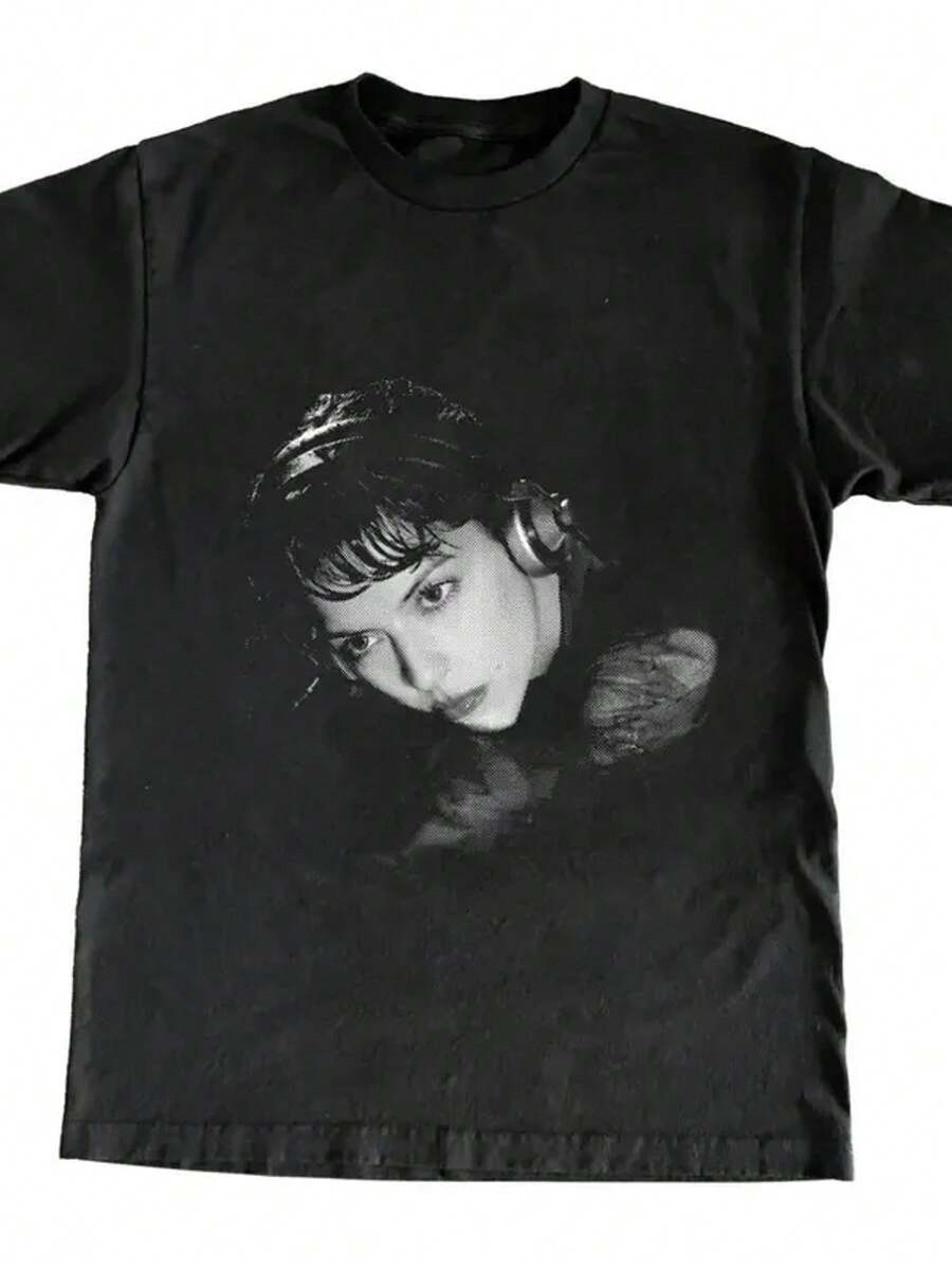 Maria Shirt T-Shirt Hip-Hop Style Oversized Casual, Comfortable And Fashionable Cotton Men's Wear, Simple Style, Gildan Unisex, Advanced. - 黑色 - 查看 1