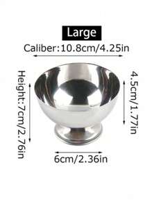 1pc Retro Stainless Steel Tall Dessert Bowl, Pudding Jelly Bowl, Ins Style Ice Cream Cup, High Aesthetic Ice Cream Cup, Fruit Dessert Plate