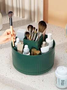 1 pezzo Supporto rotante da scrivania per pennelli cosmetici, per conservare ombretti, rossetti e pennelli, facile accesso a piccoli strumenti, matite per sopracciglia, rasoi, articoli di cartoleria per ufficio, ecc. È un supporto rotante multifunzionale per uso domestico e organizzazione di cosmetici, ottimo come accessorio o regalo divertente. Per vacanze al mare, collezione bagno, collezione camera da letto, grande capacità