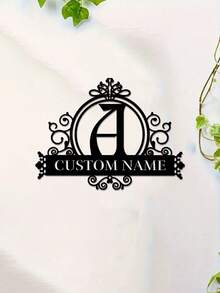 1 Logotipo de arte en metal fino - Logotipo personalizado con apellido, diseño de nombre, decoración del hogar con iniciales personalizadas en miniatura, estilo clásico, decoración de pared duradera montada en la pared para fiestas temáticas, regalos entrañables perfectos para amigos y familiares, regalos de boda personalizables, multifuncional, duradero, ornamental, reutilizable, exquisito, elegante, de alta calidad, colorido, moderno, personalizado, único, decoración del hogar, colgantes de pared personalizados - Multicolor - Ver 11