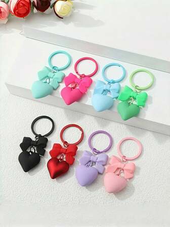 1pc Y2K Style Matte Heart-Shaped Keychain, Cute & Chic Gift For Girlfriends And Friends