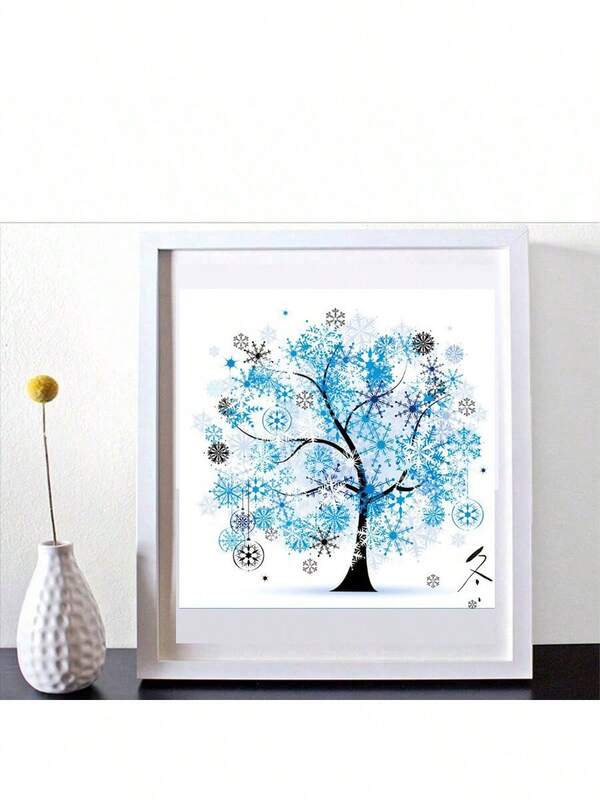 qingfei Kit de Bordado Ponto Cruz de Paisagem Nevada com Árvore, Impressão Precisa, Adequado para Decoração de Quarto, Plantas e Florais, Requer Costura Manual, Vietnã e Camboja