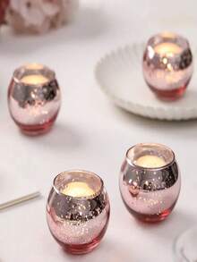 12 Candelabros rosas - Candelabros de velas de té rosas, Candelabros de vidrio, Adecuados para decoración de fiesta de cumpleaños, decoración de mesa de festival, Halloween, decoración navideña