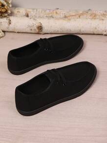 Damen bequeme lässige Segeltuch Slip-On Mokassins, leichte weiche Sohle flache Schuhe mit niedriger, rutschfeste runde Zehenkappe Segeltuch Komfort leichte Flache Schuhe, Damen Sneaker Größe 36-45