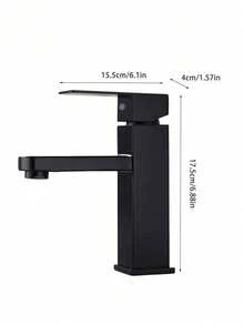 1pc Bathroom Black Faucets Hot And Cold Mixer Faucets Vanity Bathroom Kitchen Deck Mounted Bathroom Sink Faucets Bathroom Accessories Bathroom Tools - Black - View 7