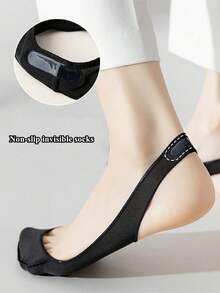 1/4 Pair Invisible Socks, Suitable For High Heels, Ultra-Thin No Show Socks For Spring/Summer With Anti-Slip Design For Women - Multicolor - View 6